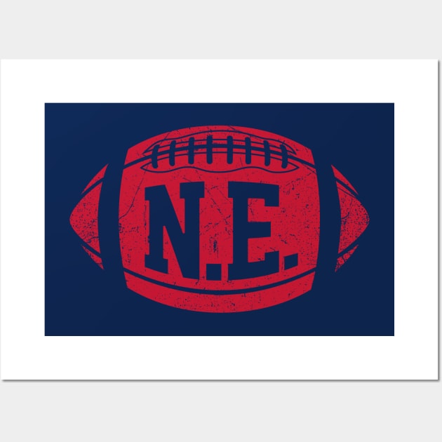 NE Retro Football - Navy Wall Art by KFig21